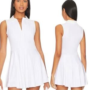 WEWOREWHAT Tennis Zip-Up Dress White NWT 128.00 Size Large L